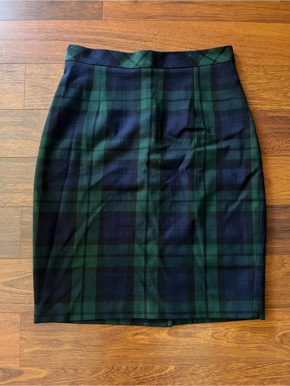 Jacob Green and Navy Plaid Pencil Skirt